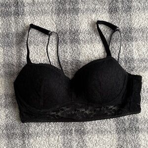PINK Victoria's Secret Black Lace Bra • sz Extra Large